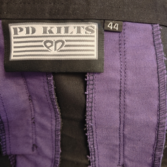 Men's black and purple kilt - Picture 4 of 6